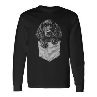 Cockerpaniel Perro En Un Bolsillo Divertido Cockerpaniel Perro Camiseta de manga larga - Regaloses