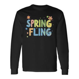 Colorful Spring Fling Costume For Blooming Season Long Sleeve T-Shirt - Thegiftio