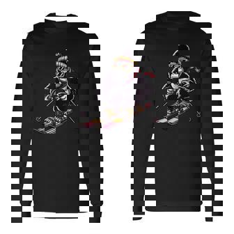 Comic Gorilla スキーヤー スキー 長袖Tシャツ - Kawaiitshirt