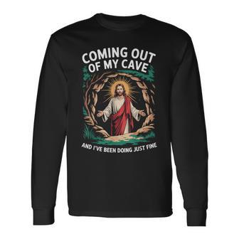 Coming Out Of My Cave Humorvolle Auferstehung Langarmshirts - Geschenkecke