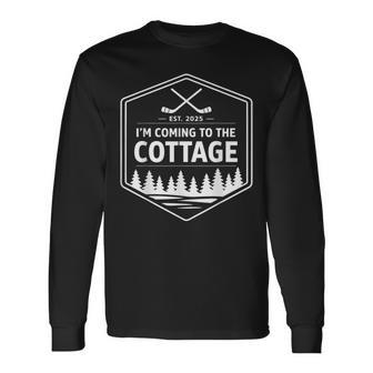 Coming To The Cottage Cozy Outdoors Hockey Romantic Couple Long Sleeve T-Shirt | Mazezy