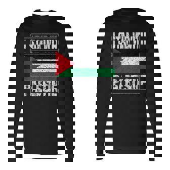 Con La Bandera De Palestina Libre I Love Palestine Gaza Camiseta de manga larga - Regaloses