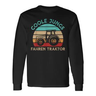 Coole Jungs Fahren Traktor Trecker Kinder Langarmshirts - Seseable