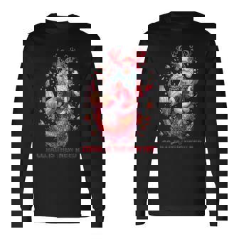 Coral The New Red Mermaid Santa Ocean Christmas Holiday Fun Long Sleeve T-Shirt | Mazezy