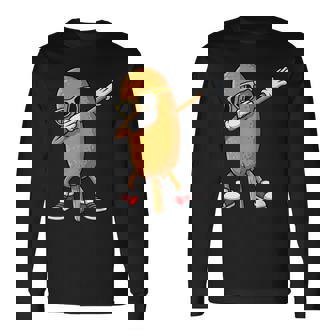 Corn Dog Dabbing Long Sleeve T-Shirt - Monsterry