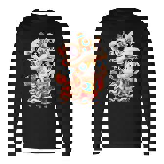 Costume De Danse Du Nouvel An Chinois Pour Cheval Et Lion Cny T-shirt à manches longues - Cadeauxyz