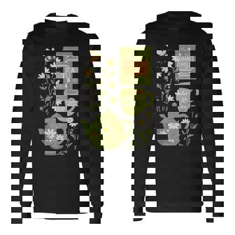 Cottage Core Chamomile Tea Flowers Teacups Art Print Tank Top Long Sleeve T-Shirt | Mazezy