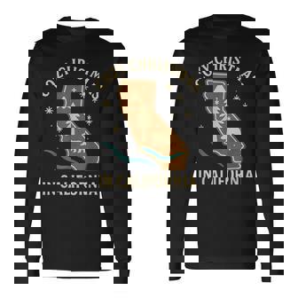 Cozy Christmas California Tree Bear Snowflake Fun Long Sleeve T-Shirt - Thegiftio