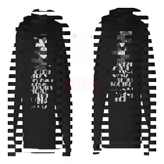 Crazy Raccoon Lady Raccoon Lovers 長袖Tシャツ - Kawaiitshirt