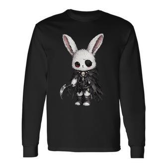 Creepy Cute Kawaii Bunny Horror Aesthetic Goth Rabbit Long Sleeve T-Shirt - Monsterry