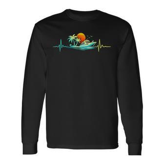 Cruise Ship Vacation Summer Cruise Heartbeat Cruising Long Sleeve T-Shirt - Thegiftio UK