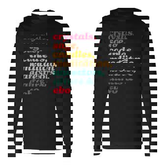 Crystals Sage Candles Meditation Ancestors Altars & Ebo Long Sleeve T-Shirt | Mazezy