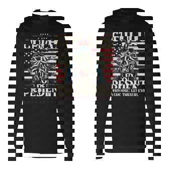 Cthulhu For President Why Choose The Lesser Evil Long Sleeve T-Shirt - Monsterry