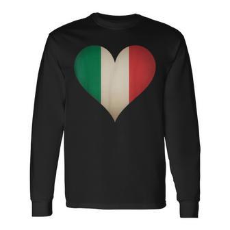 Cuore Con Bandiera Italiana Tricolore Per Uomo Donna Maglietta a maniche lunghe - Novitaregali