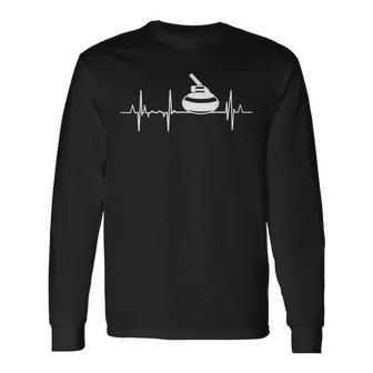 Curling Herzschlag Curler Ekg Langarmshirts - Seseable
