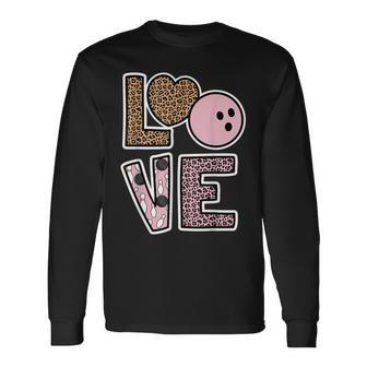 Cute Bowling Lover Bowling Player Bowling Fan Love Bowling Long Sleeve T-Shirt - Thegiftio UK