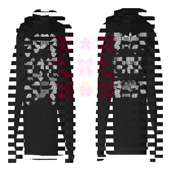 Cute Coquette Bow Pink Cowgirl Boots And Hats Cowgirls Long Sleeve T-Shirt - Seseable