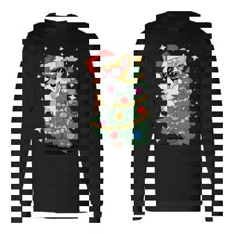 Cute Corgi In Santa Hat With Christmas Tree And Ornaments Tank Top Long Sleeve T-Shirt | Mazezy