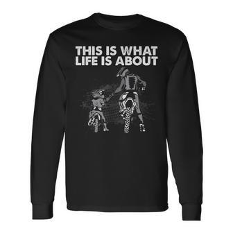 Cute Dirt Bike Father Motocross Lovers Mx Family Life Dad Long Sleeve T-Shirt - Thegiftio UK