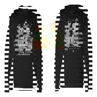 Cute Santa Cat Lovers Kitten Meowy Christmas Sweater Long Sleeve T-Shirt | Seseable CA