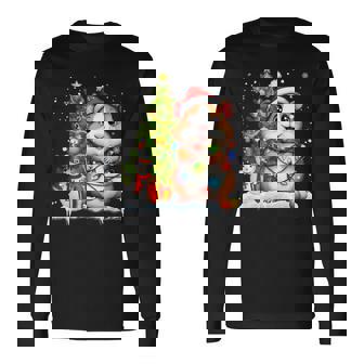 Cute Guinea Pig Christmas Light Guinea Pig Lover Xmas Long Sleeve T-Shirt | Mazezy