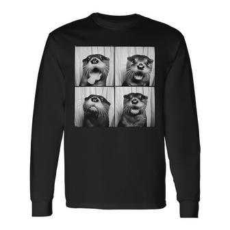 Cute Otter Face Love Otters Animal Sea Otter Lover Long Sleeve T-Shirt - Thegiftio UK