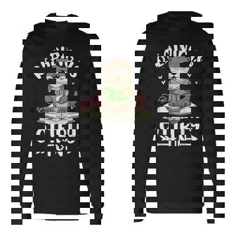 Cute Otter Reading Book Lover Sea Otters Animal Lover Long Sleeve T-Shirt - Thegiftio