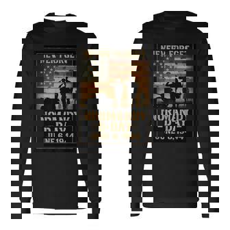 D-Day 81St Anniversary Normandy 1944 Military Tribute Men Long Sleeve T-Shirt | Seseable UK