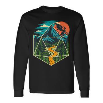D20 Dice World Rpg Tabletop Games D20 Tabletop Long Sleeve T-Shirt - Monsterry