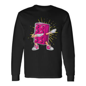 Dab Dabbing Brick Baumeister Block Baustein Langarmshirts - Seseable