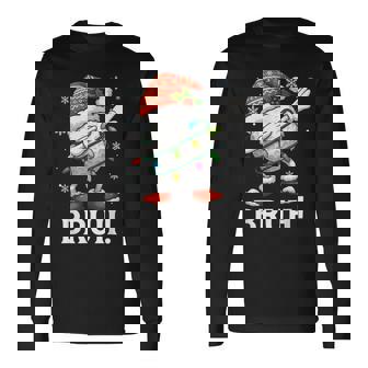 Dabbing Golf Ball Bruh Christmas Santa Sports Long Sleeve T-Shirt | Mazezy