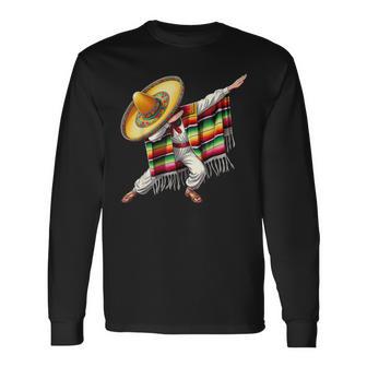 Dabbing Poncho Mexicain Cinco De Mayo Hommeombrero Dab T-shirt à manches longues - Cadeauxyz