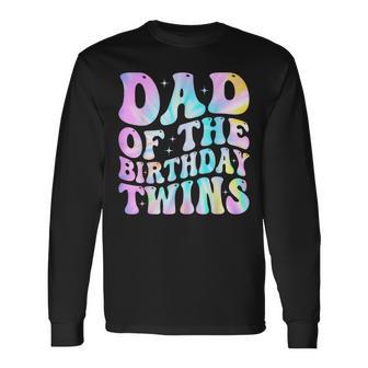 Dad Of The Birthday Twins Family Matching Birthday Party Long Sleeve T-Shirt - Thegiftio UK