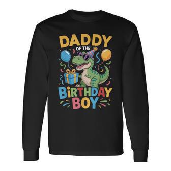 Daddy Of The Birthday Party Outfit Dinosaur Squad Dad Long Sleeve T-Shirt - Thegiftio UK