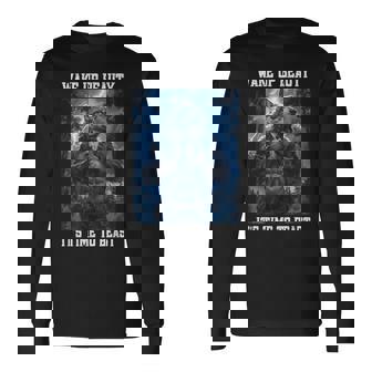 Daddy Wolf Cringy Werewolf Meme Cringe Alpha Wolf Long Sleeve T-Shirt - Thegiftio