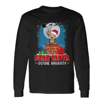 Dear Santa Define Naughty Welsh Terrier Dog Christmas Long Sleeve T-Shirt - Thegiftio UK