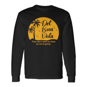 Del Boca Vista Apparel -Adults Retirement Community Vacation Black Small Short Sleeve Long Sleeve T-Shirt - Thegiftio UK