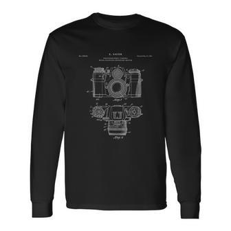Dibujo De Patente De Fotógrafo Camiseta de manga larga - Regaloses