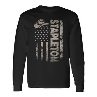 Distressed Stapleton Name Personalized 80S 90S Vintage Long Sleeve T-Shirt | Seseable UK