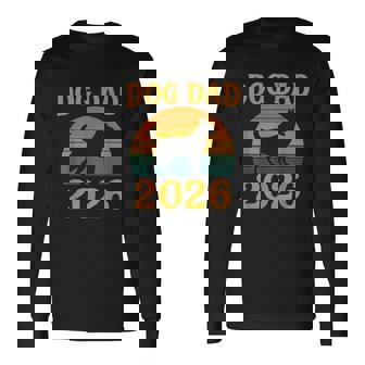 Dog Dad 2026 Vintage Retro Sunset Pet Lover Long Sleeve T-Shirt | Mazezy