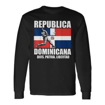 Dominicano Flag Rd Dominican Republic Baseball Bandera Long Sleeve T-Shirt - Thegiftio UK