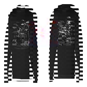 Drums ドラマーバンド ドラムセット ドラムセット 長袖Tシャツ - Kawaiitshirt