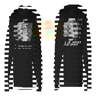 I Eat Cement 猫シャツ キッズ 面白い ダンク 猫 ミーム 長袖Tシャツ - Kawaiitshirt