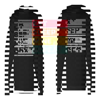 Eat Sleep Mine Coal Miner Panning Gold Mining Miner Long Sleeve T-Shirt | Mazezy