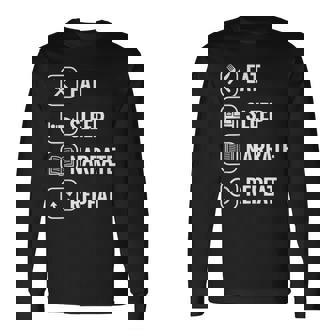 Eat Sleep Narrate Repeat Classical Education Homeschool Long Sleeve T-Shirt - Monsterry