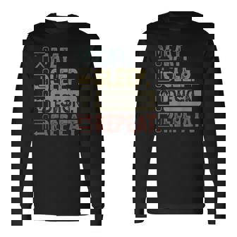 Eat Sleep Repeat Graphic Er Architecture Long Sleeve T-Shirt | Mazezy