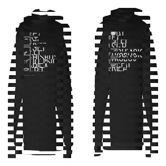 Eatleep House Music リピート Edm Lover Djハウスミュージック 長袖Tシャツ - Kawaiitshirt