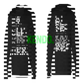 Eatleep Kendo Repeat 面白い格闘技コンバット 長袖Tシャツ - Kawaiitshirt