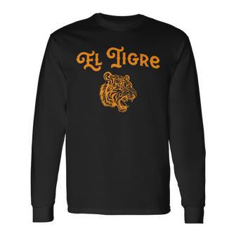 El Tigre Tiger Con Una Cabeza De Tigre Tigre Camiseta de manga larga - Regaloses