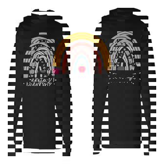 Elementary PTO Rainbow Parent Teacher Organization Student Long Sleeve T-Shirt | Mazezy